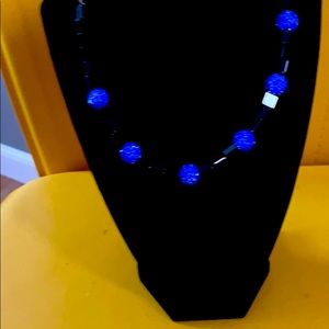Beautiful black onyx and bright blue crystal balls